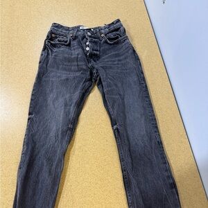 Zara Black High rise wide leg Jeans